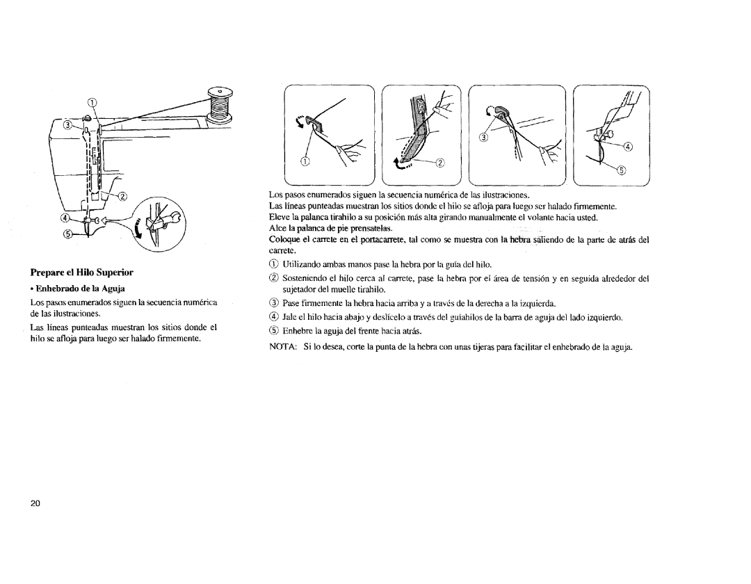 Kenmore Sewing Machine manual Carrete, Prepare el Hilo Superior Enhebrado de la Aguja 