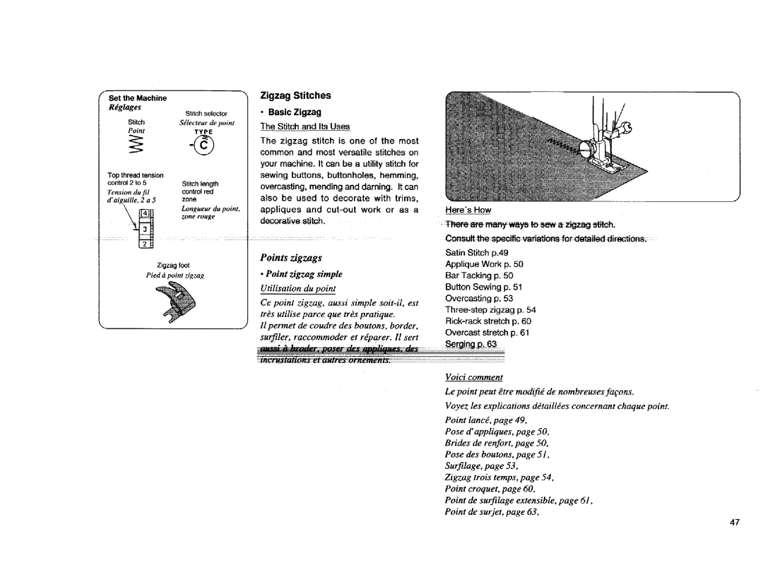 Kenmore Sewing Machine manual Zone, Heres How Tereare, Pied a point zigzag Point Zigzag simple 