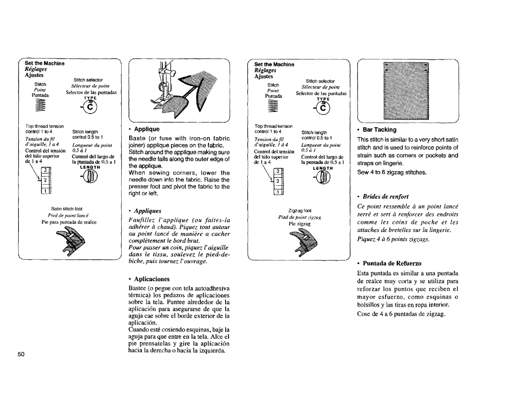 Kenmore Sewing Machine manual Puntada de Refuerzo, Esta puntada es similar a una puntada, Aplicaciones 