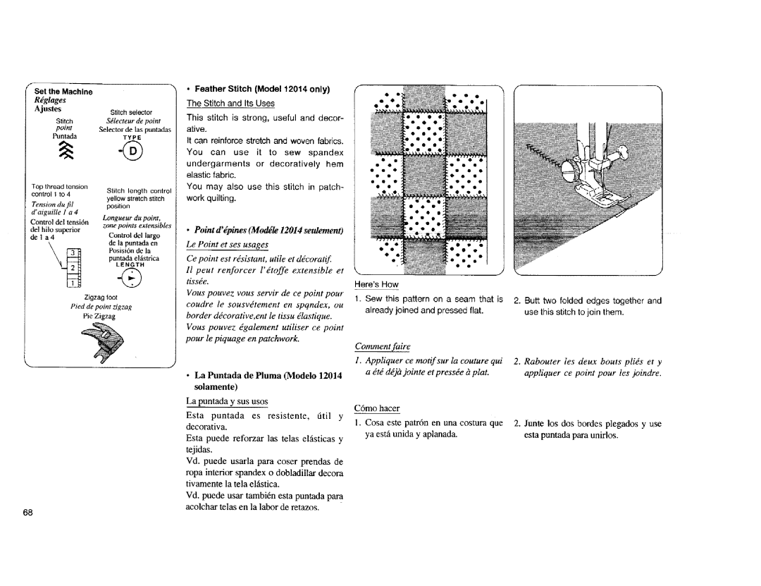 Kenmore Sewing Machine manual La Puntada de Pluma Modelo 12014 solamente 