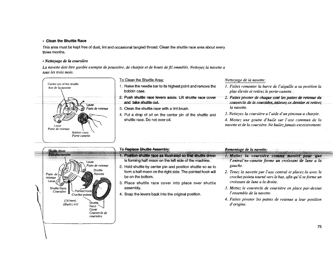 Kenmore Sewing Machine manual Pivoter dchaqu co, Retenuelu, ==Yentrttiheeanette Forme=crotsstmt, Patte de retenue 