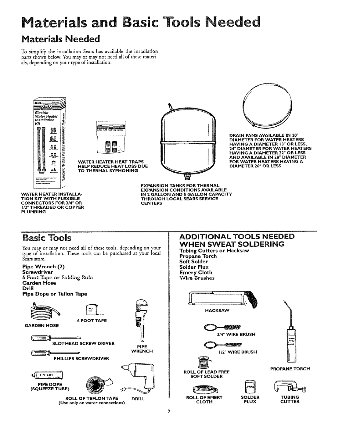 Kenmore 153327166 30 GAI SHORT Materials an Basic Tools eeded, Materials Needed, Additional, Tools Needed, When, Sweat 