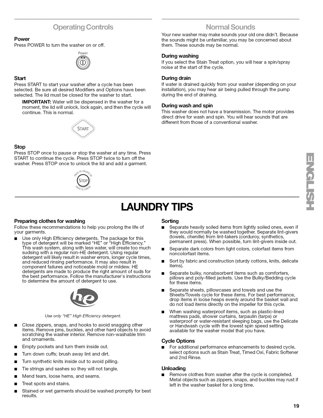 Kenmore W10026626B manual Laundry Tips 