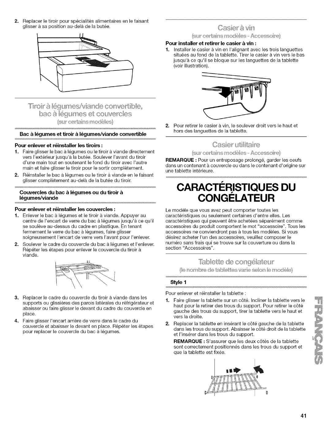 Kenmore w10144349A manual Caracti!Ristiquesdu, ¢ e co sgd £eu 