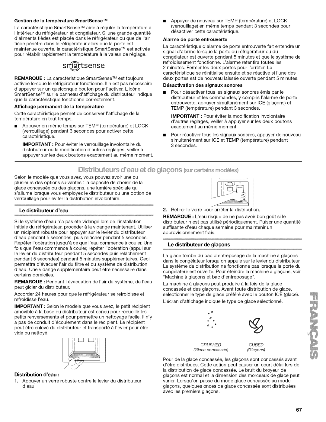 Kenmore W10215709A manual Smartsense 