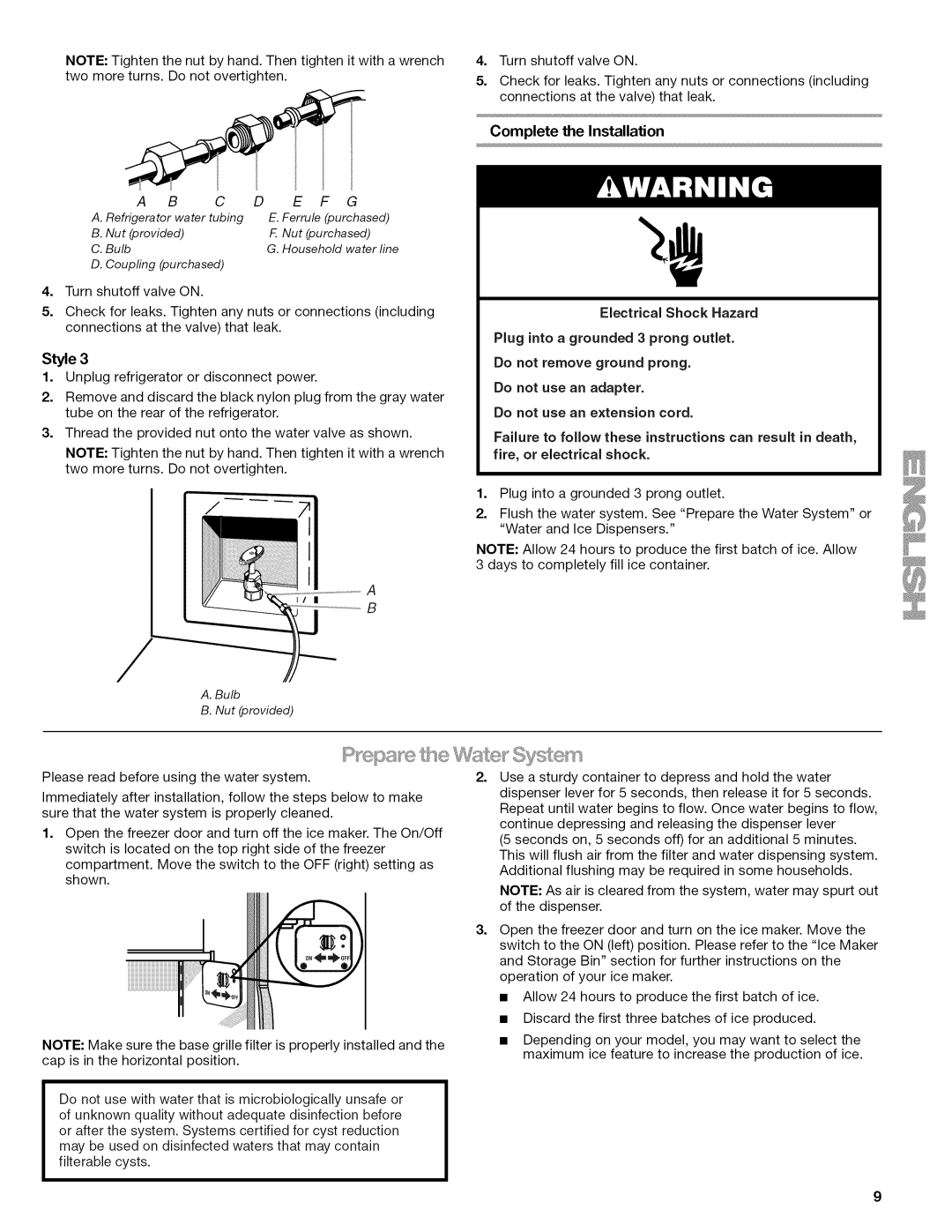 Kenmore W10215709A manual Complete the Installation, Coupfing purchased 