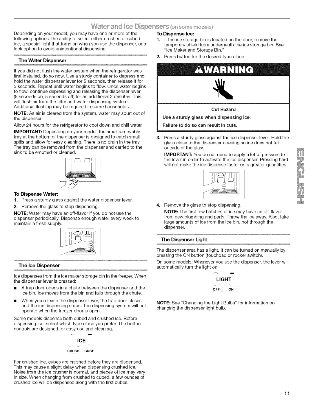 Kenmore WI0151336A manual Ice, Light 