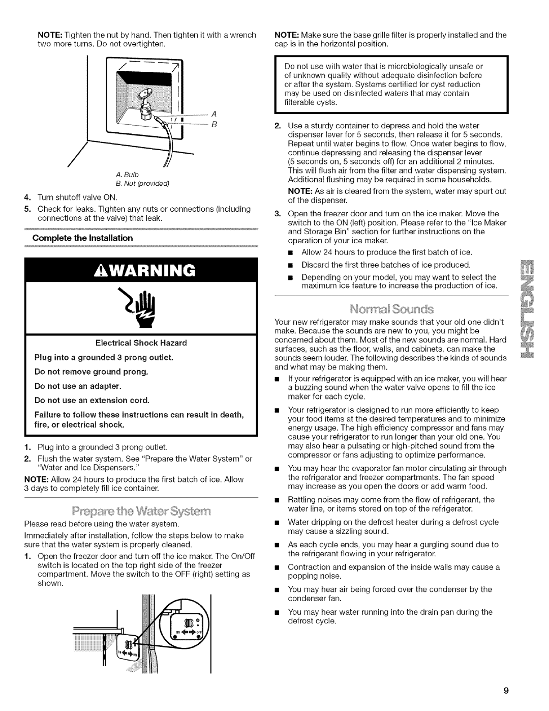 Kenmore WI0151336A manual TwomoreturnsDonotovertighten,.capisinthehorizontalposition, Complete the Installation 