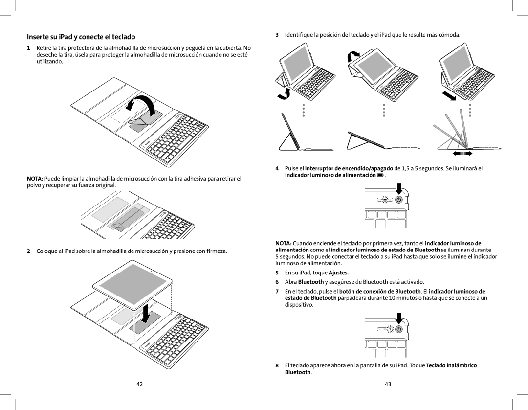 Kensington K39561 quick start Inserte su iPad y conecte el teclado 