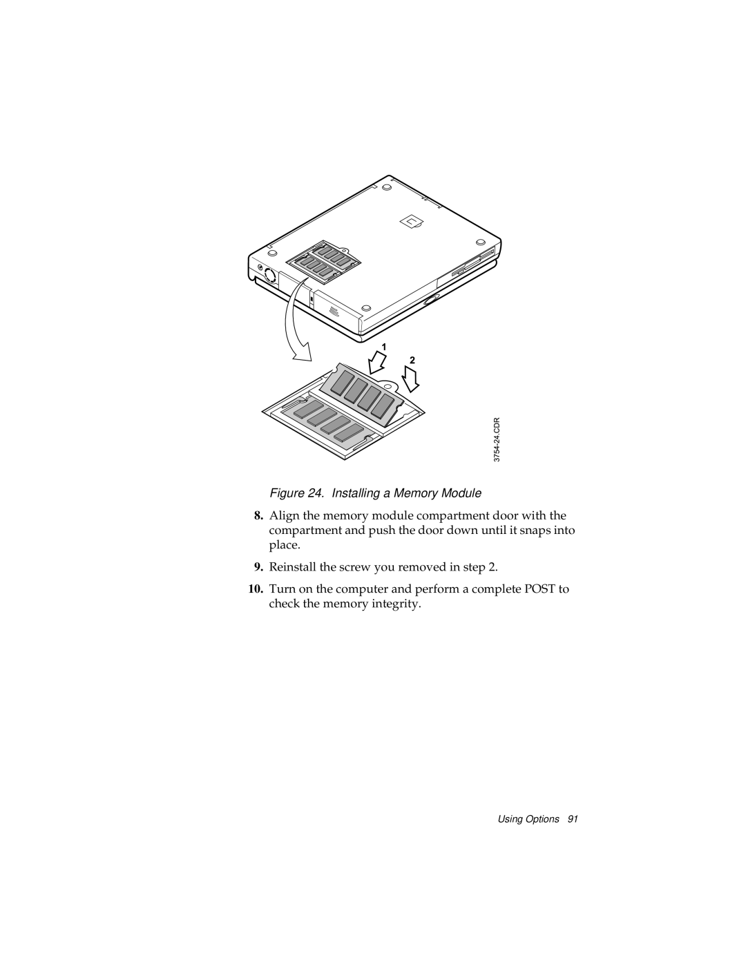 Kensington M Series manual Installing a Memory Module 