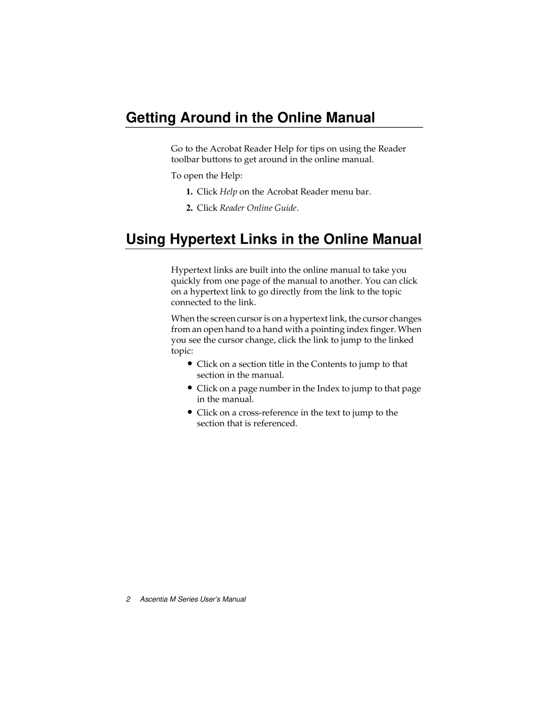 Kensington M Series manual Getting Around in the Online Manual, Using Hypertext Links in the Online Manual 