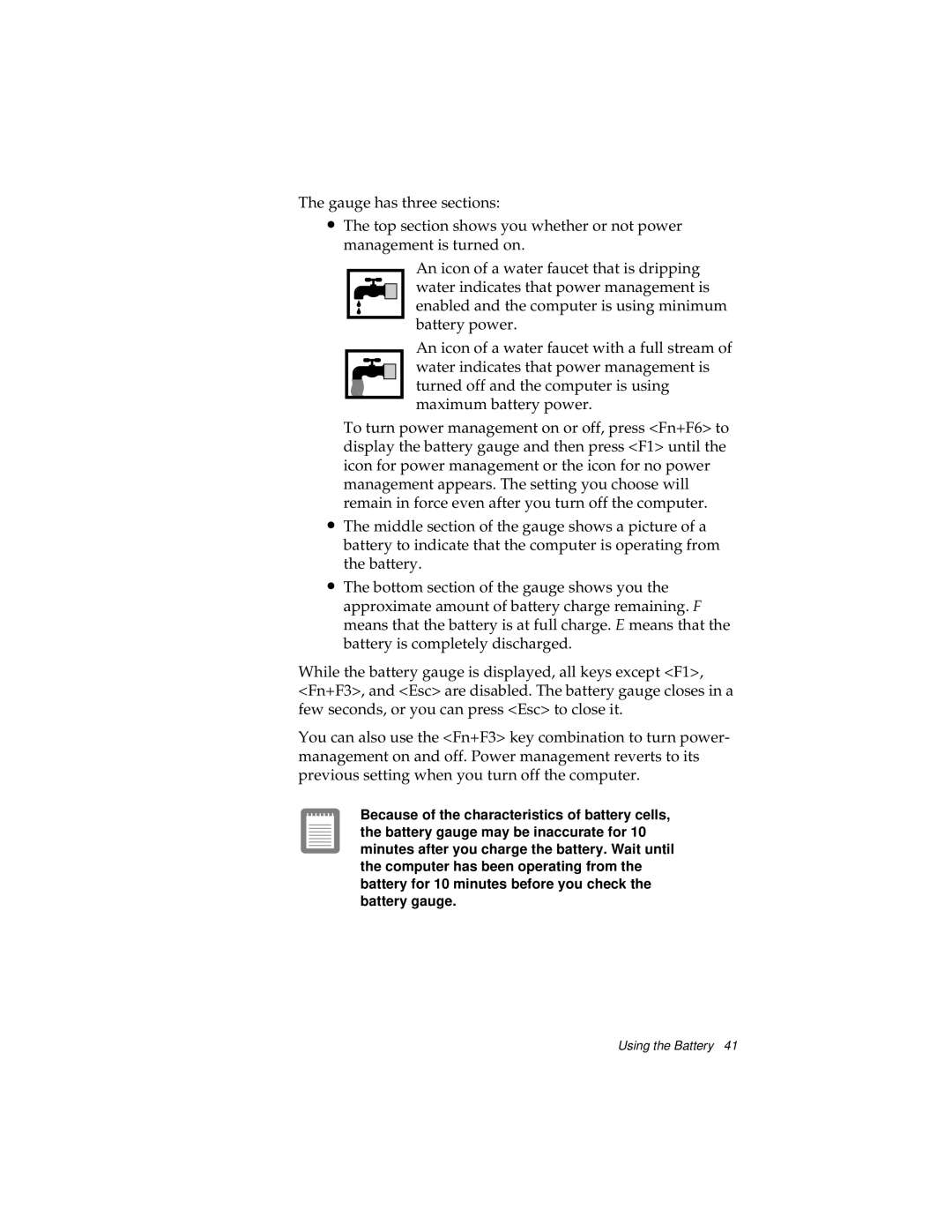 Kensington M Series manual Using the Battery 