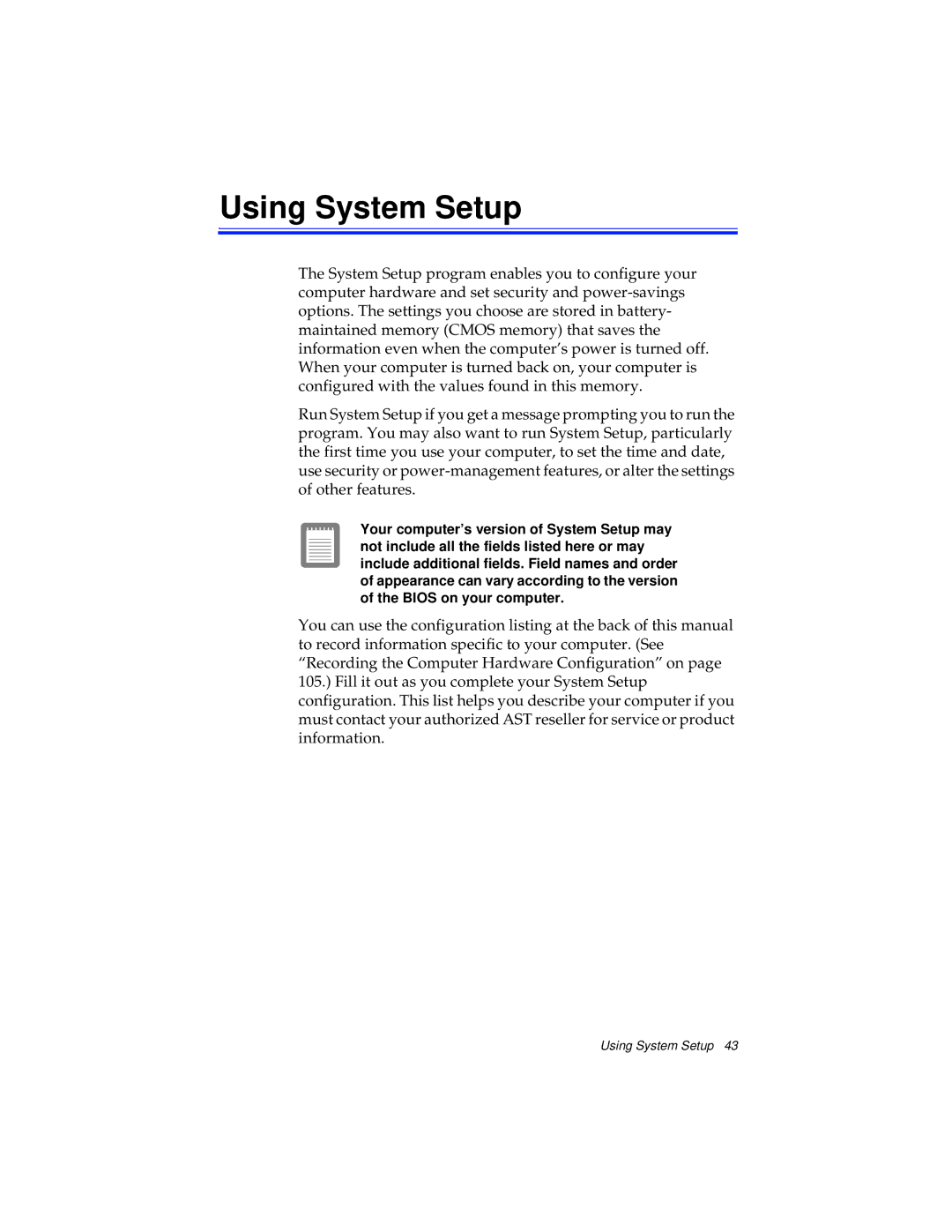 Kensington M Series manual Using System Setup 