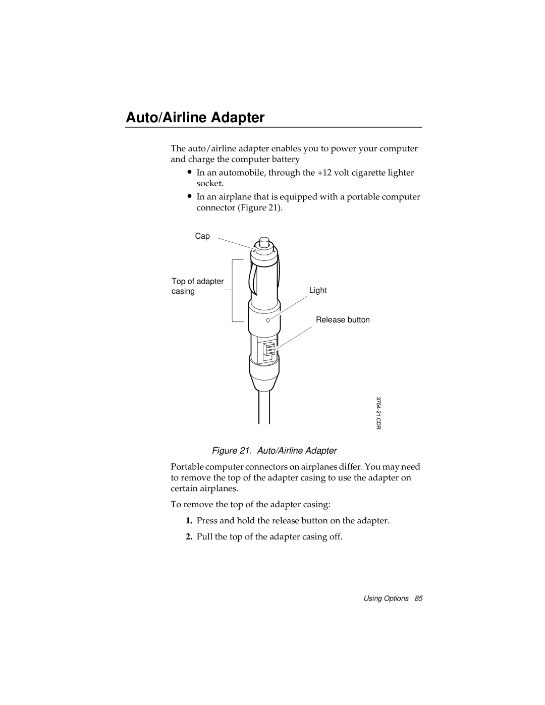 Kensington M Series manual Auto/Airline Adapter 