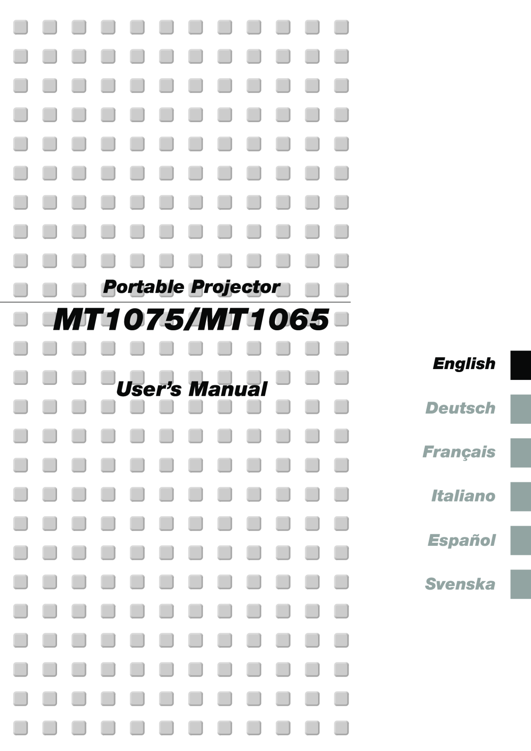 Kensington user manual MT1075/MT1065, User’s Manual, Portable Projector, English 