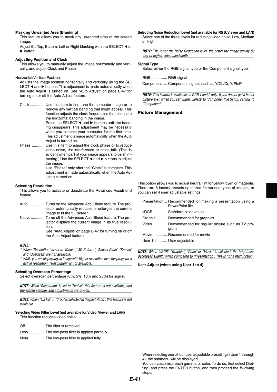 Kensington MT1065, MT1075 user manual Picture Management 