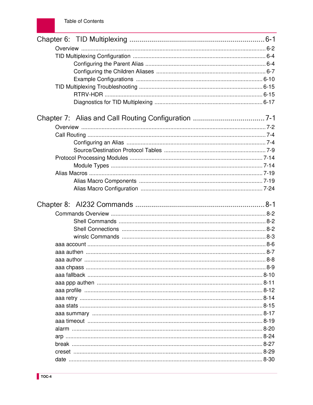 Kentrox AI232 manual Diagnostics for TID Multiplexing 