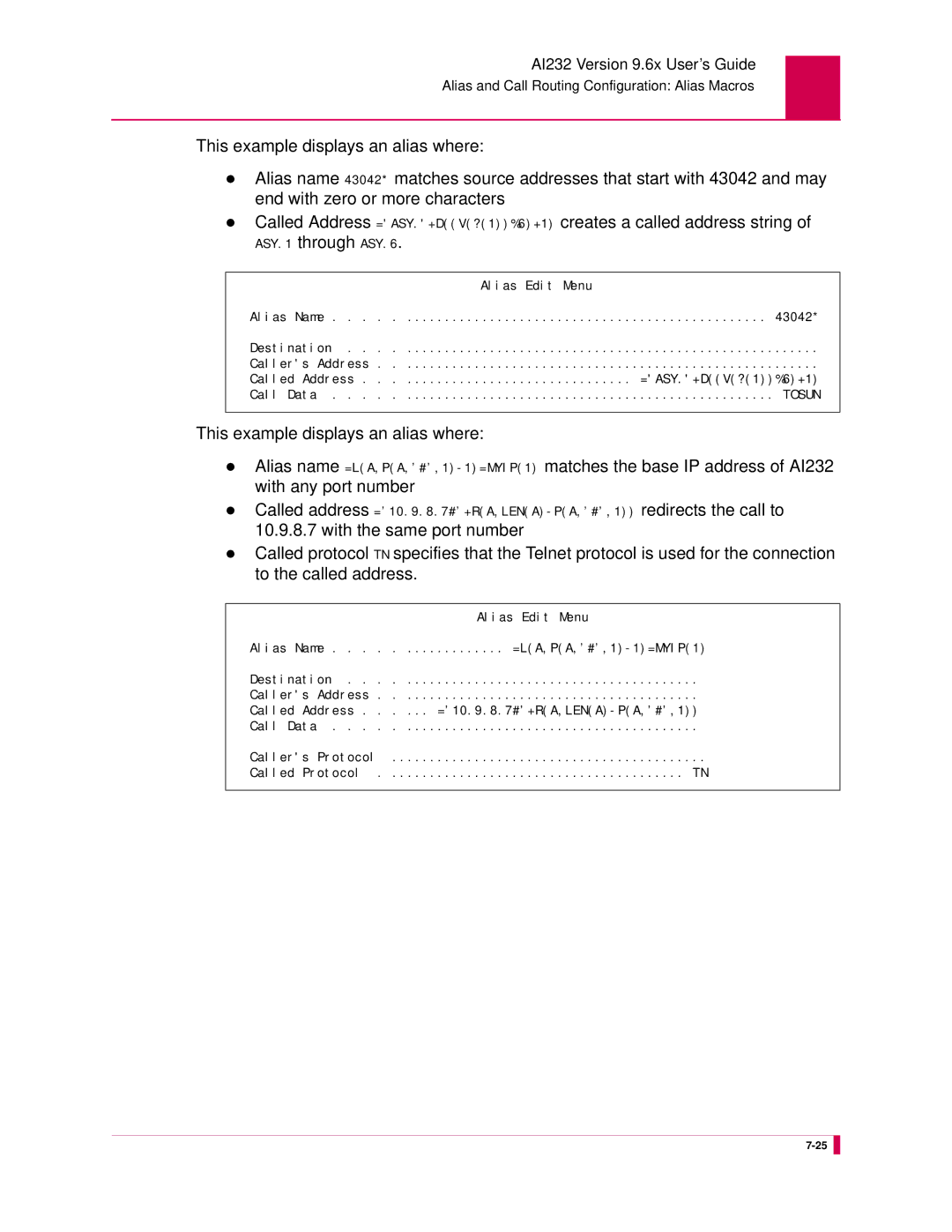 Kentrox AI232 manual =LA,PA,’#’,1-1=MYIP1 