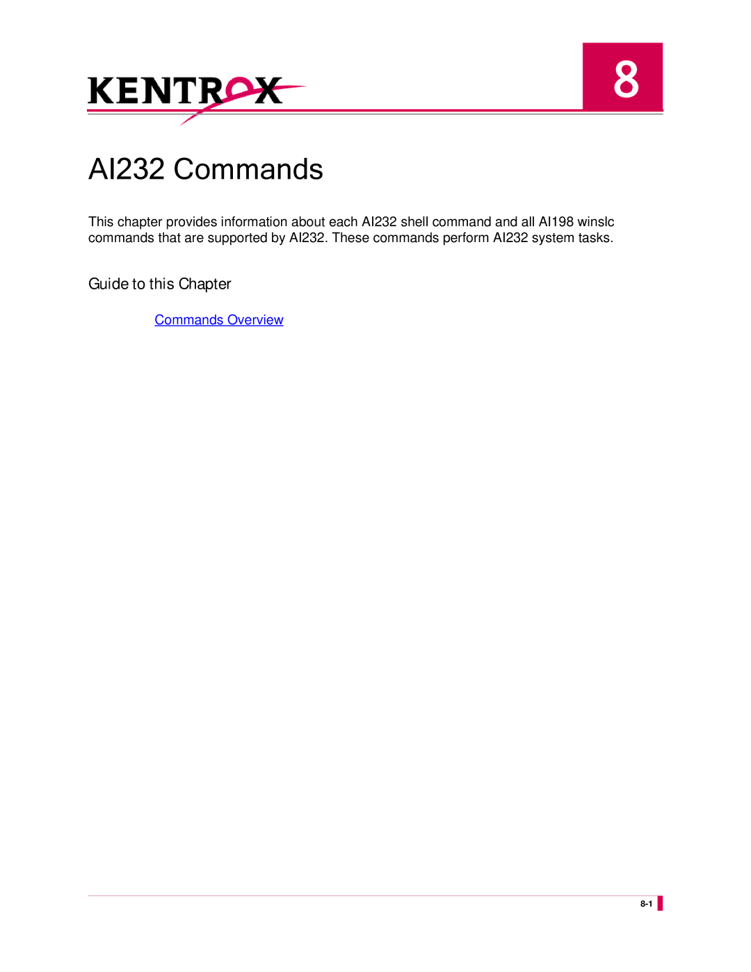 Kentrox manual AI232 Commands 