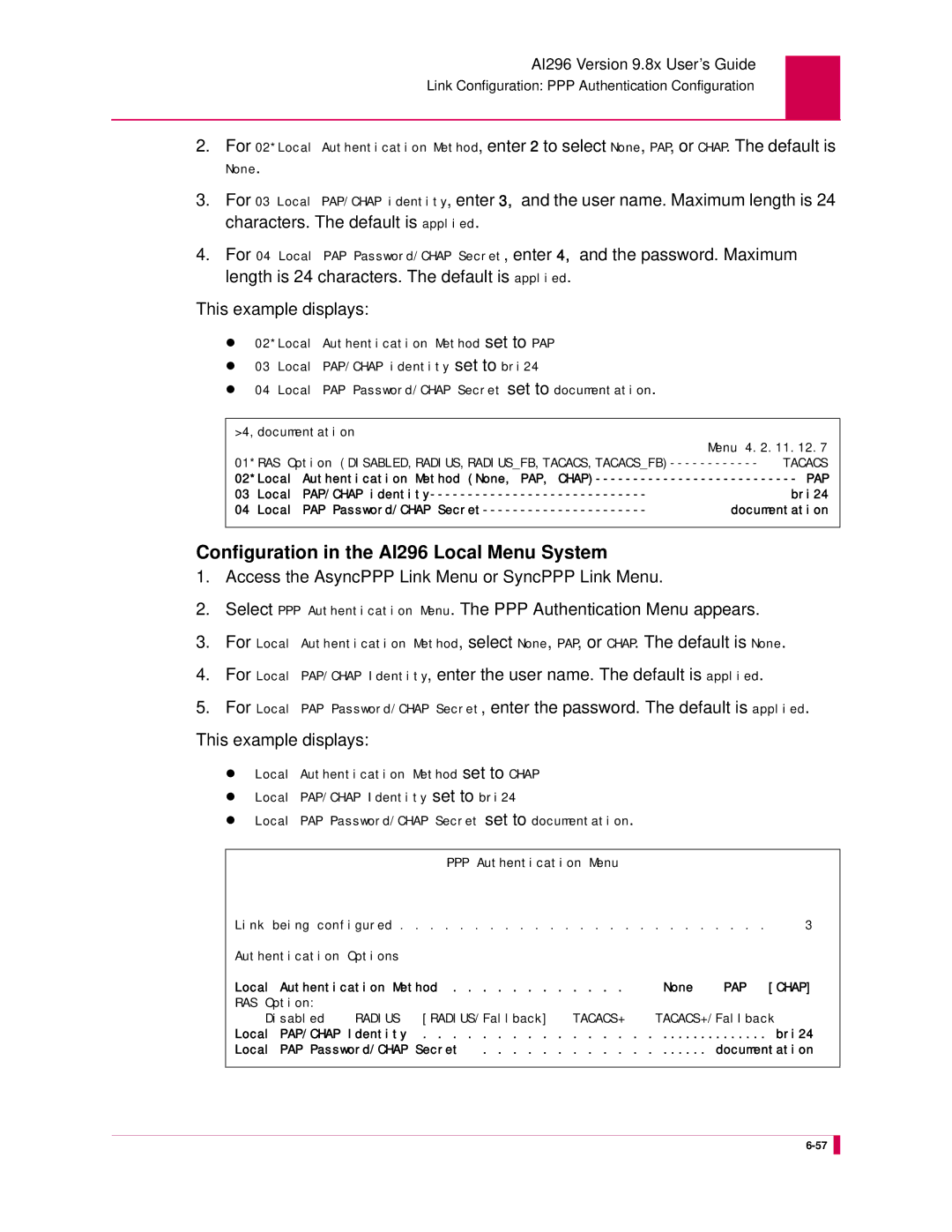 Kentrox AI296 manual Pap 