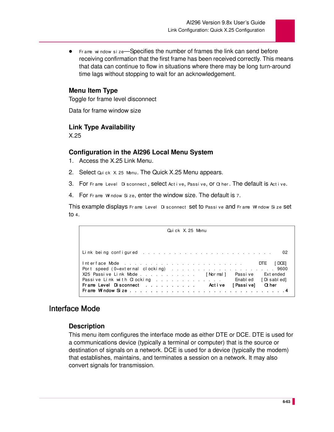 Kentrox AI296 manual Active 