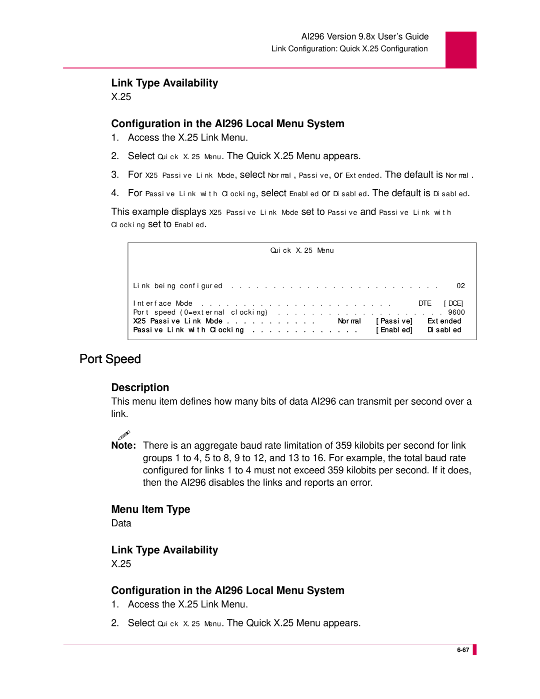 Kentrox AI296 manual Normal Passive Extended 