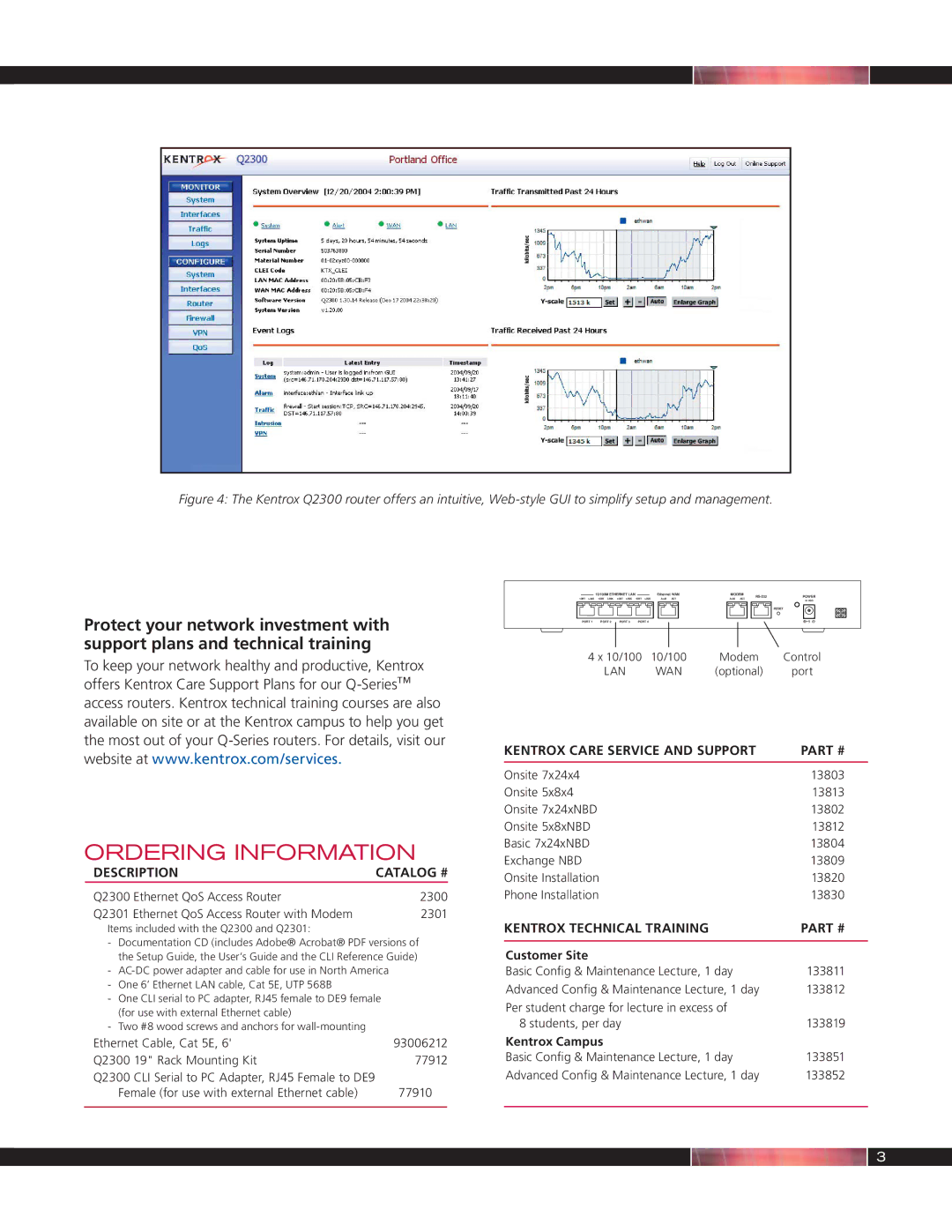 Kentrox Q2300 manual Ordering Information, Customer Site, Kentrox Campus 