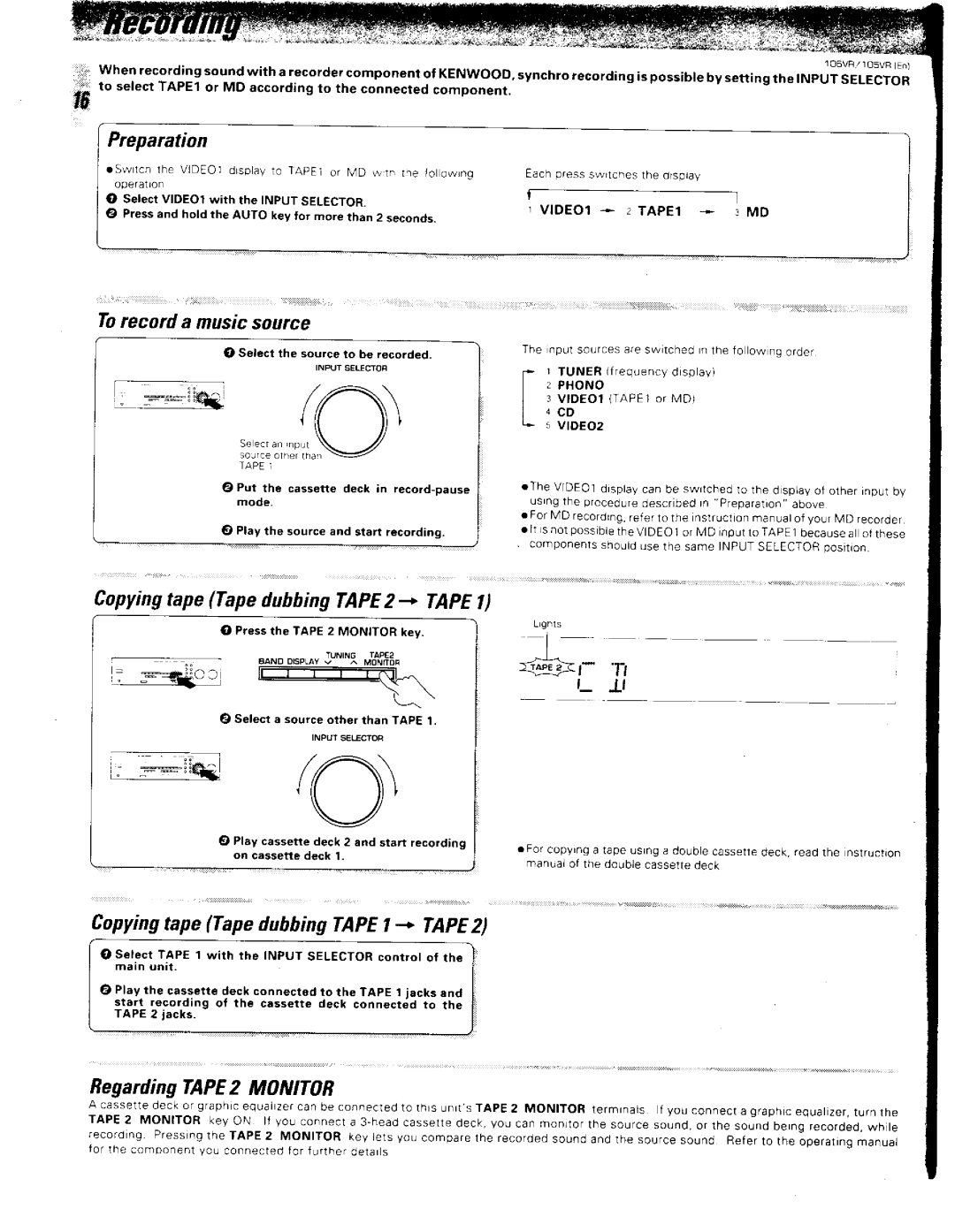 Kenwood 105VR, 106VR manual 