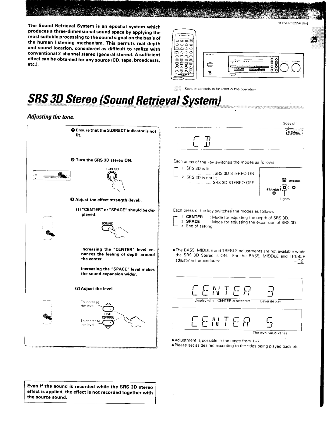 Kenwood 106VR, 105VR manual 