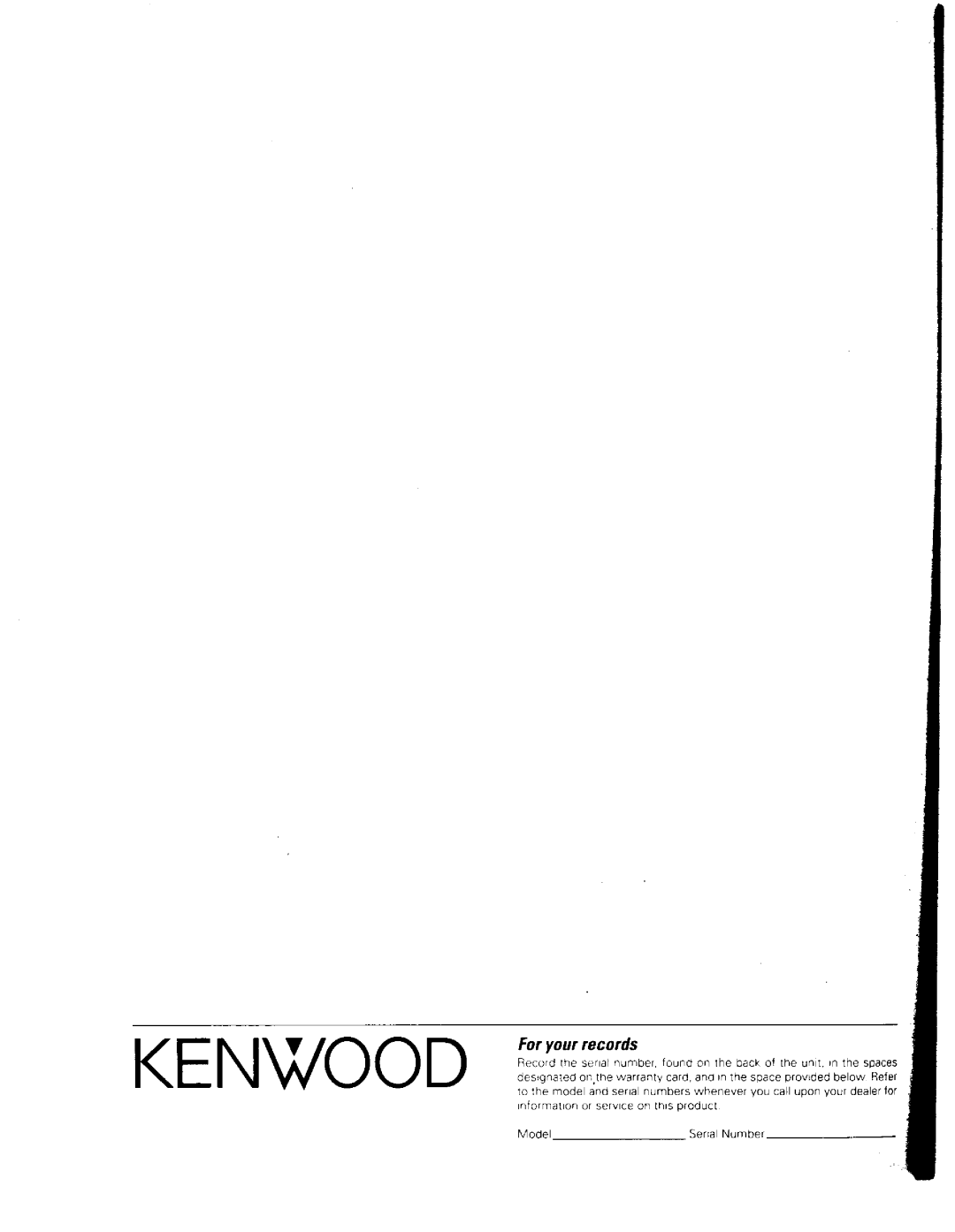 Kenwood 105VR, 106VR manual 
