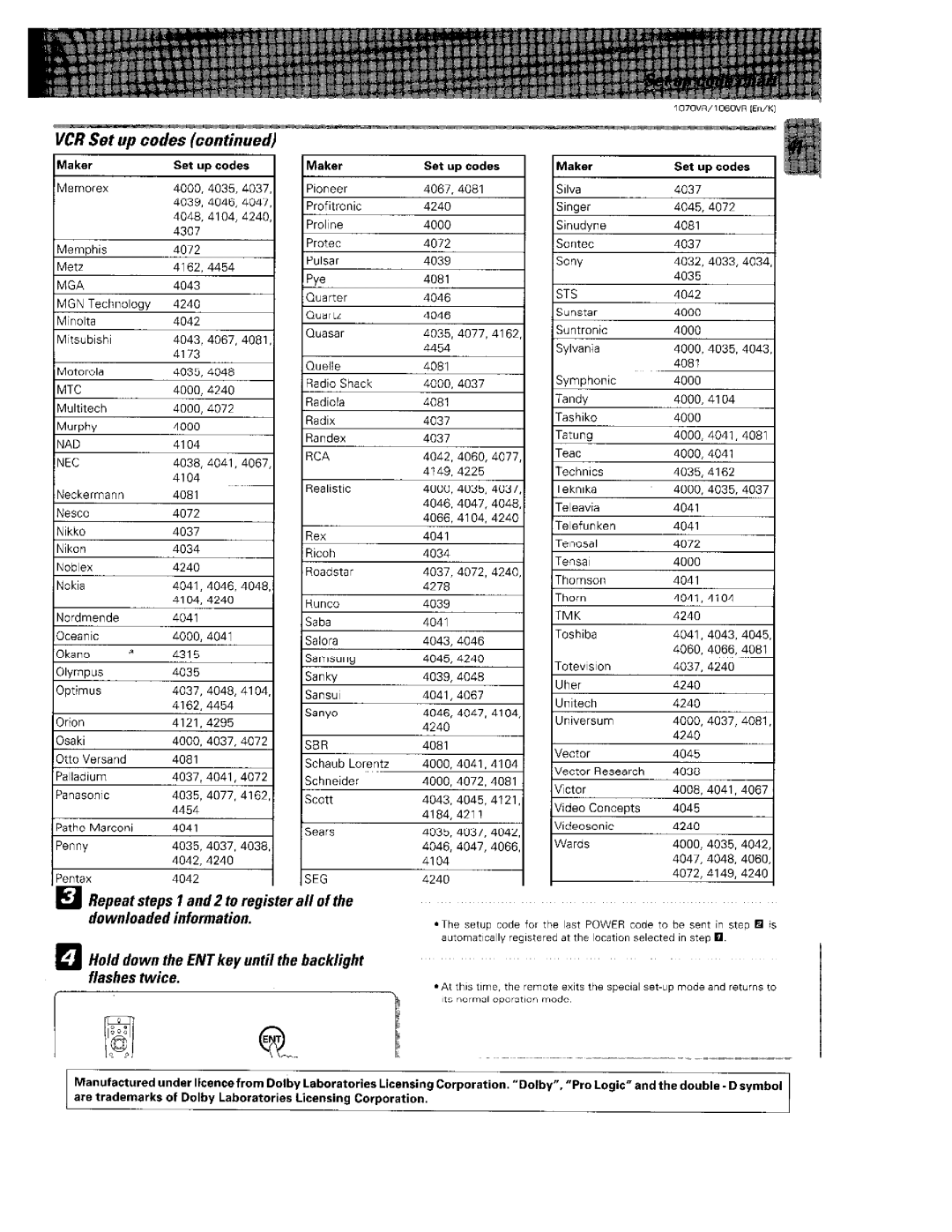 Kenwood 1070VR manual 