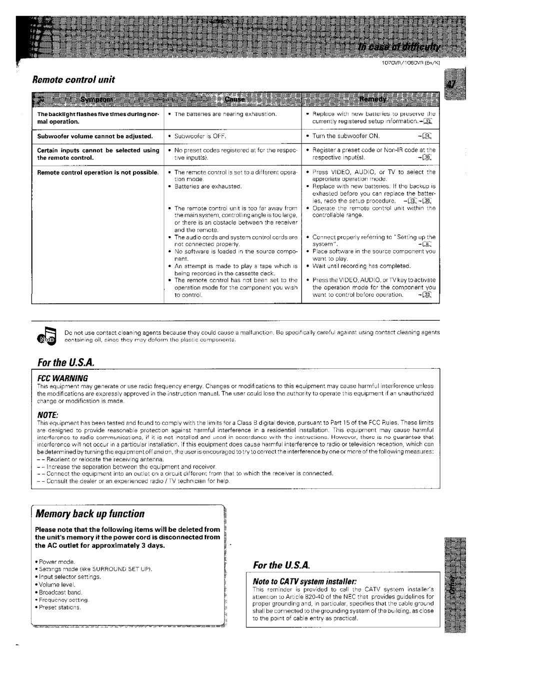 Kenwood 1070VR manual 