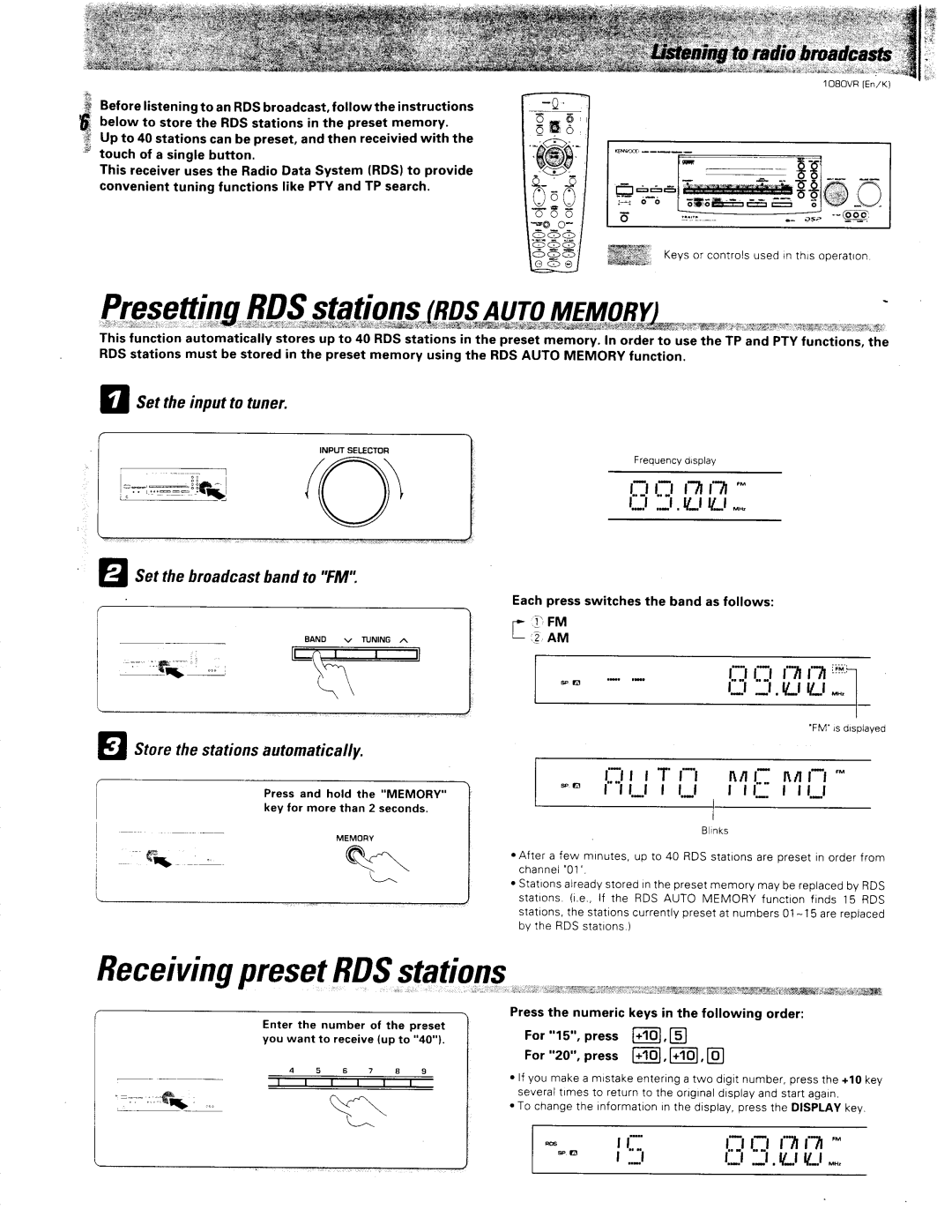 Kenwood 1080VR manual 