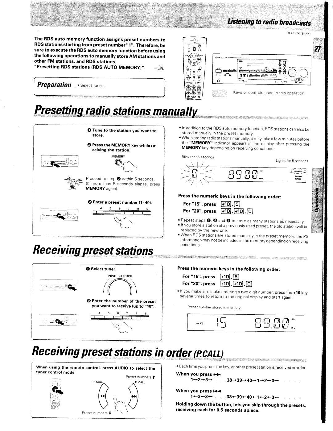 Kenwood 1080VR manual 