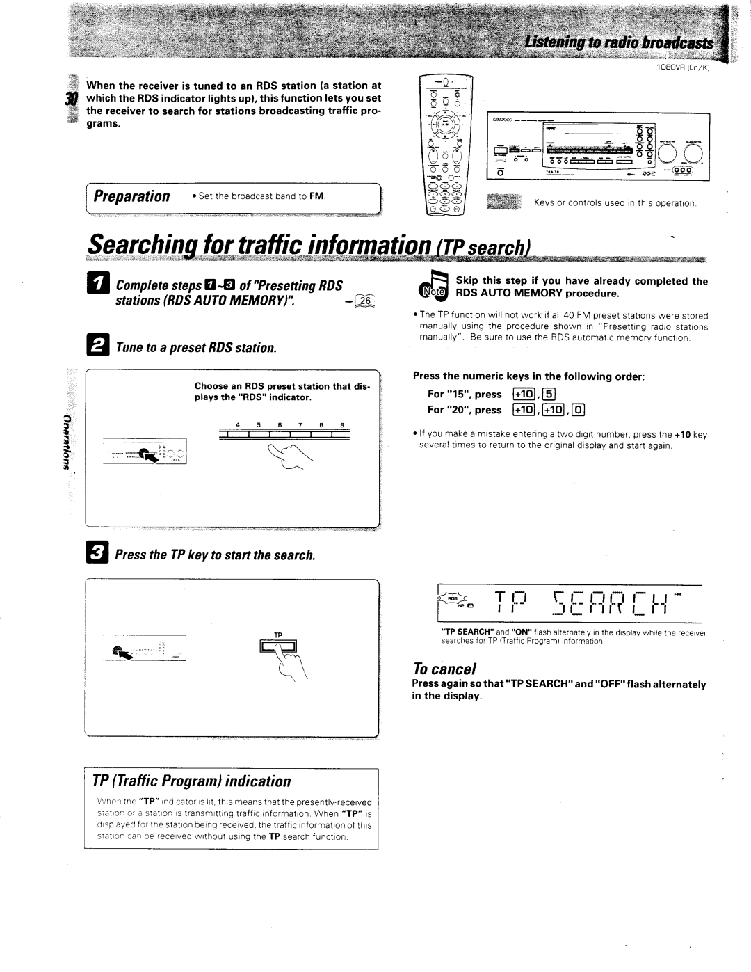 Kenwood 1080VR manual 