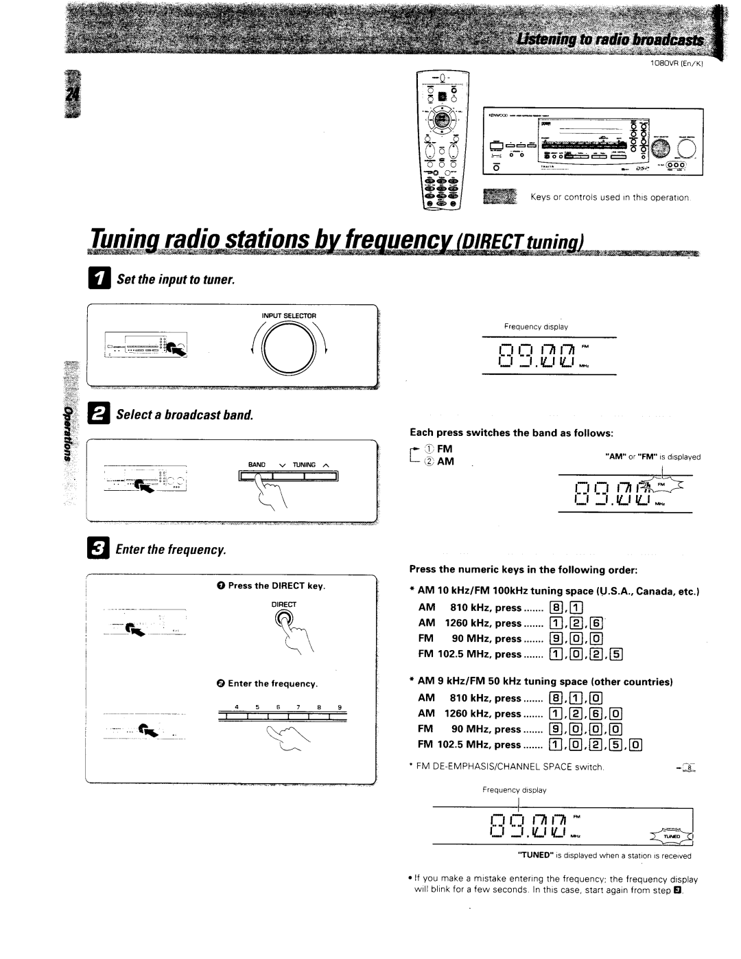 Kenwood 1080VR manual 