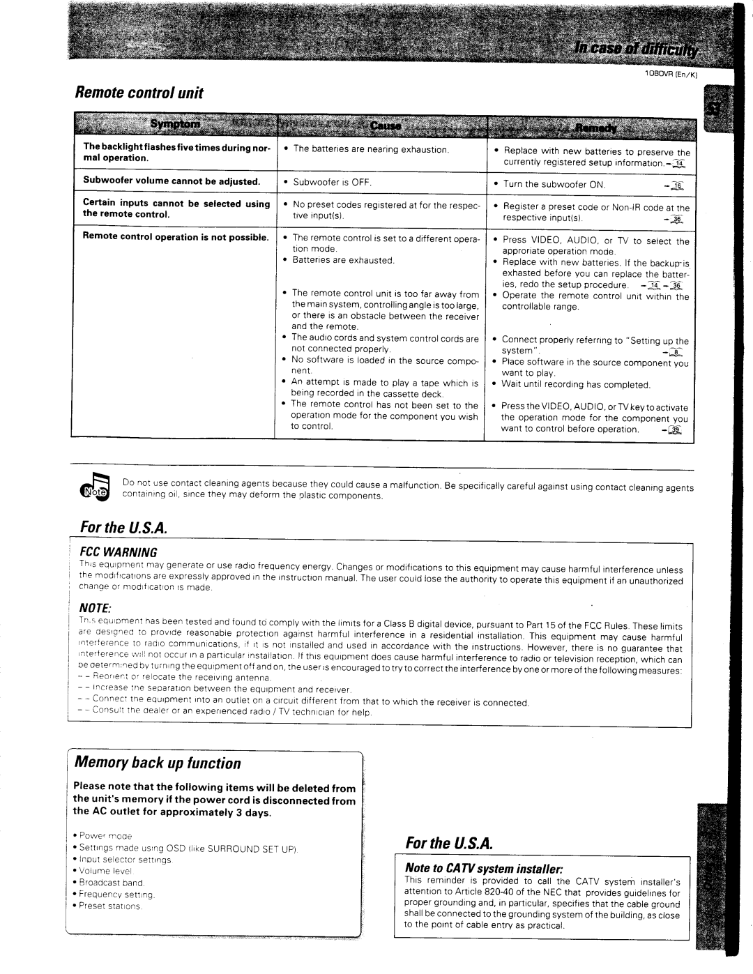 Kenwood 1080VR manual 