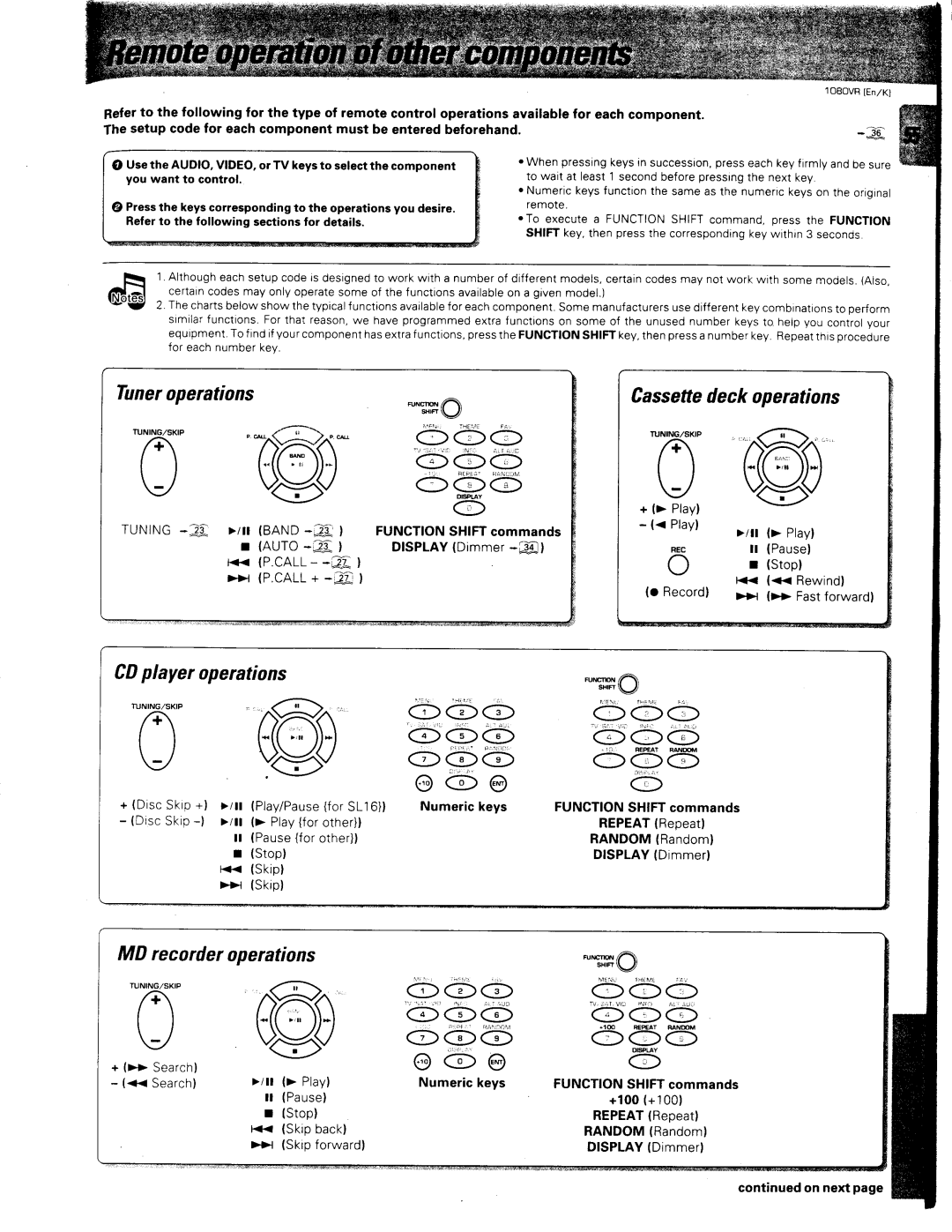 Kenwood 1080VR manual 