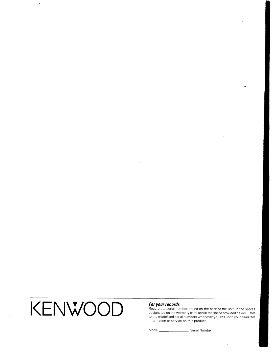 Kenwood 1080VR manual 