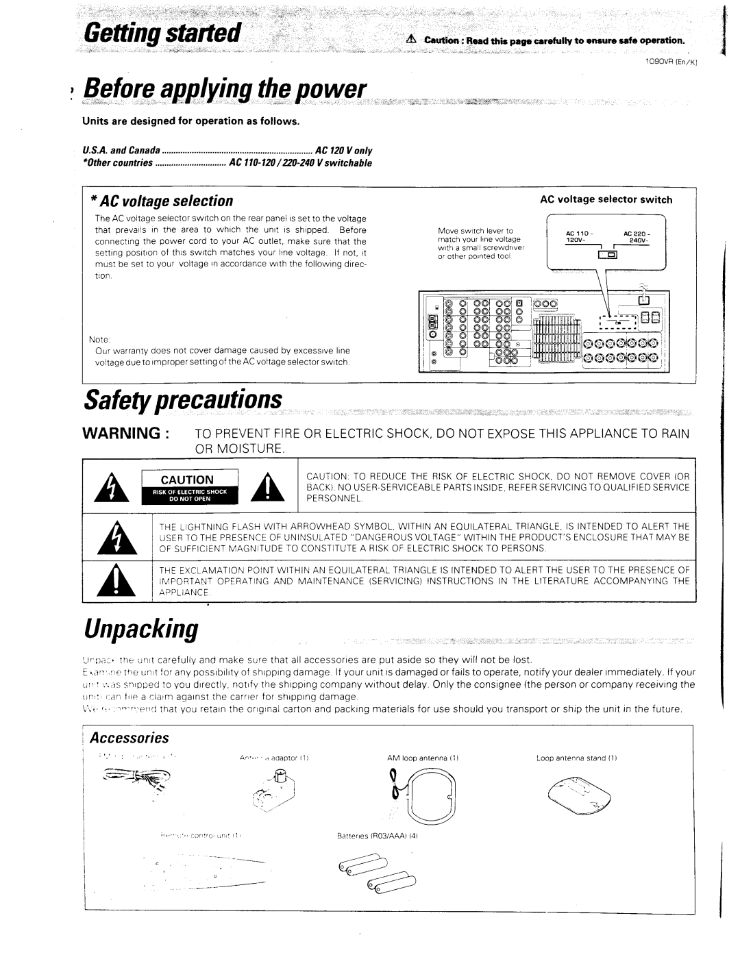 Kenwood 1090VR manual 