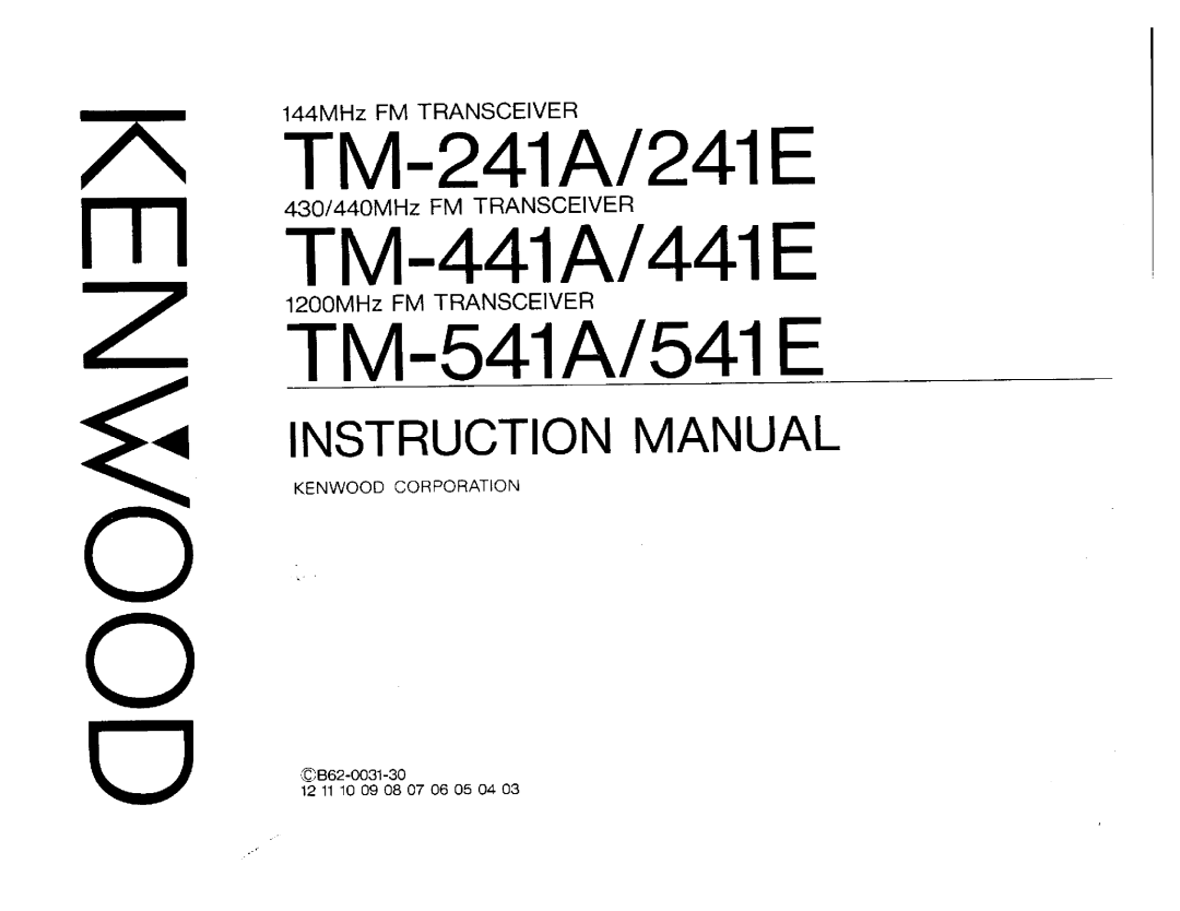 Kenwood TM-241A, 241E manual 