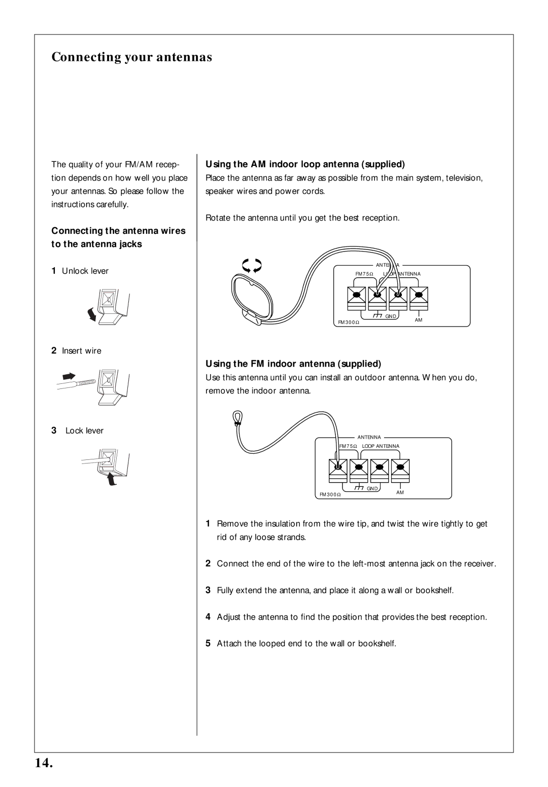 Kenwood 350 manual Connecting your antennas, Connecting the antenna wires to the antenna jacks 