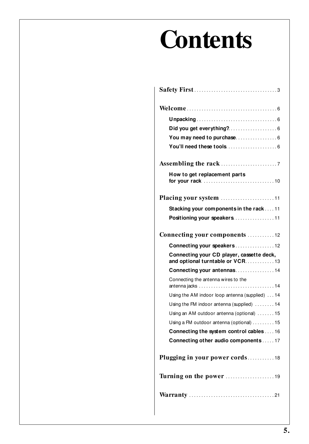 Kenwood 350 manual Contents 