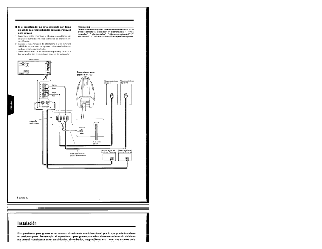 Kenwood Speaker, 368, SW-700 manual 