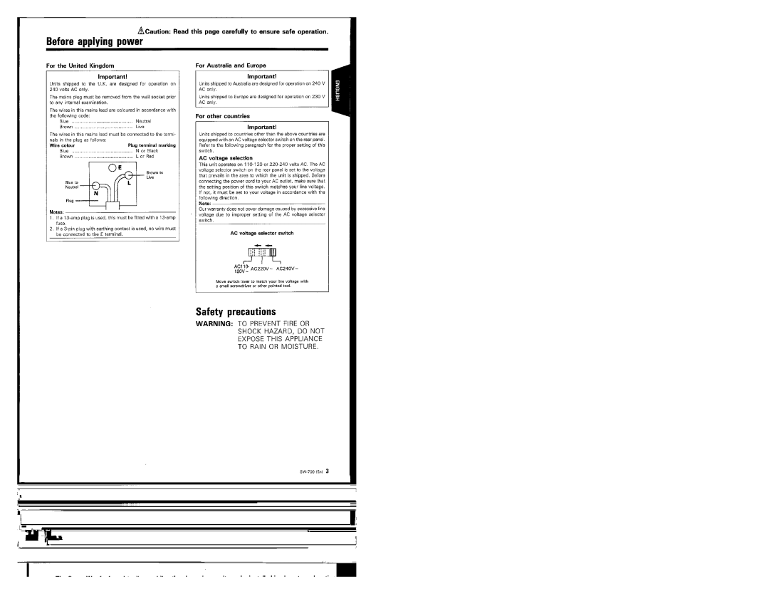 Kenwood 368, SW-700, Speaker manual 