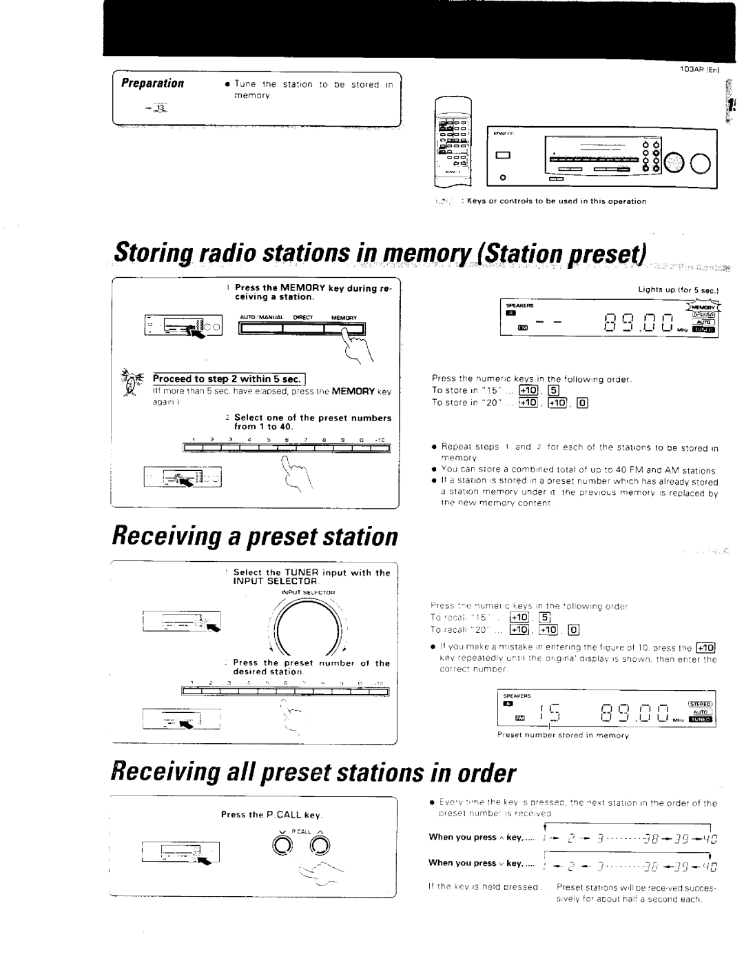 Kenwood 376, 103AR, Stereo Receiver manual 