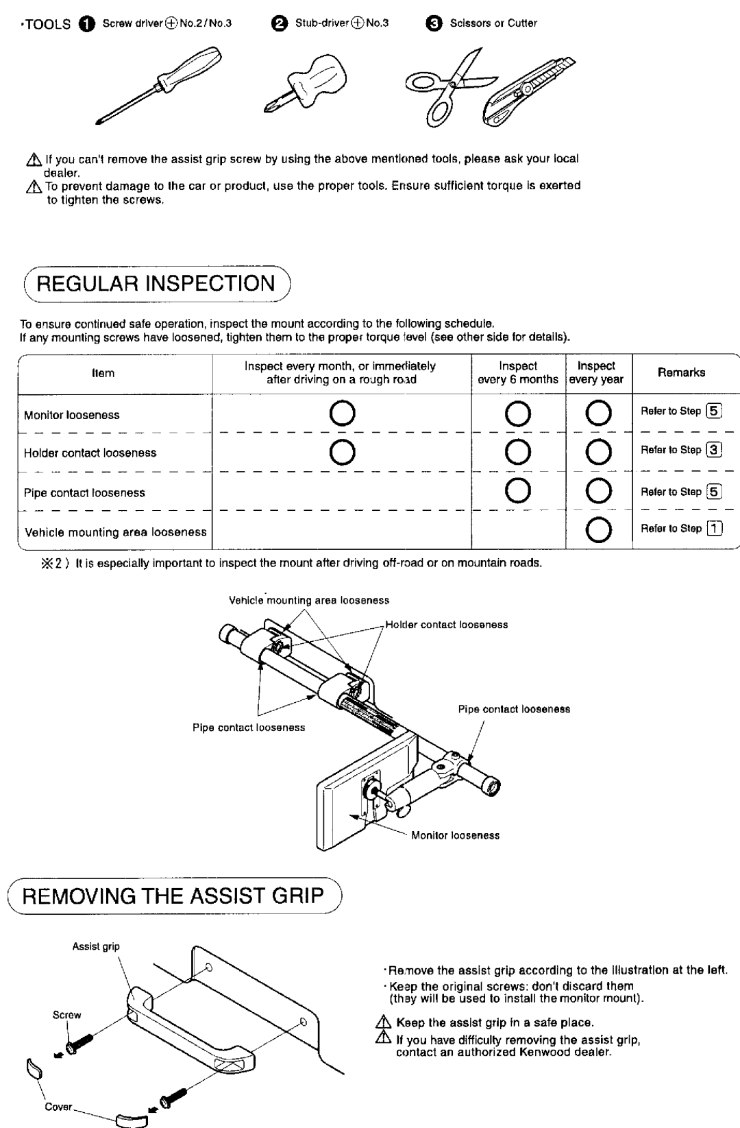 Kenwood TV Mount, 411, SK-701RM manual 