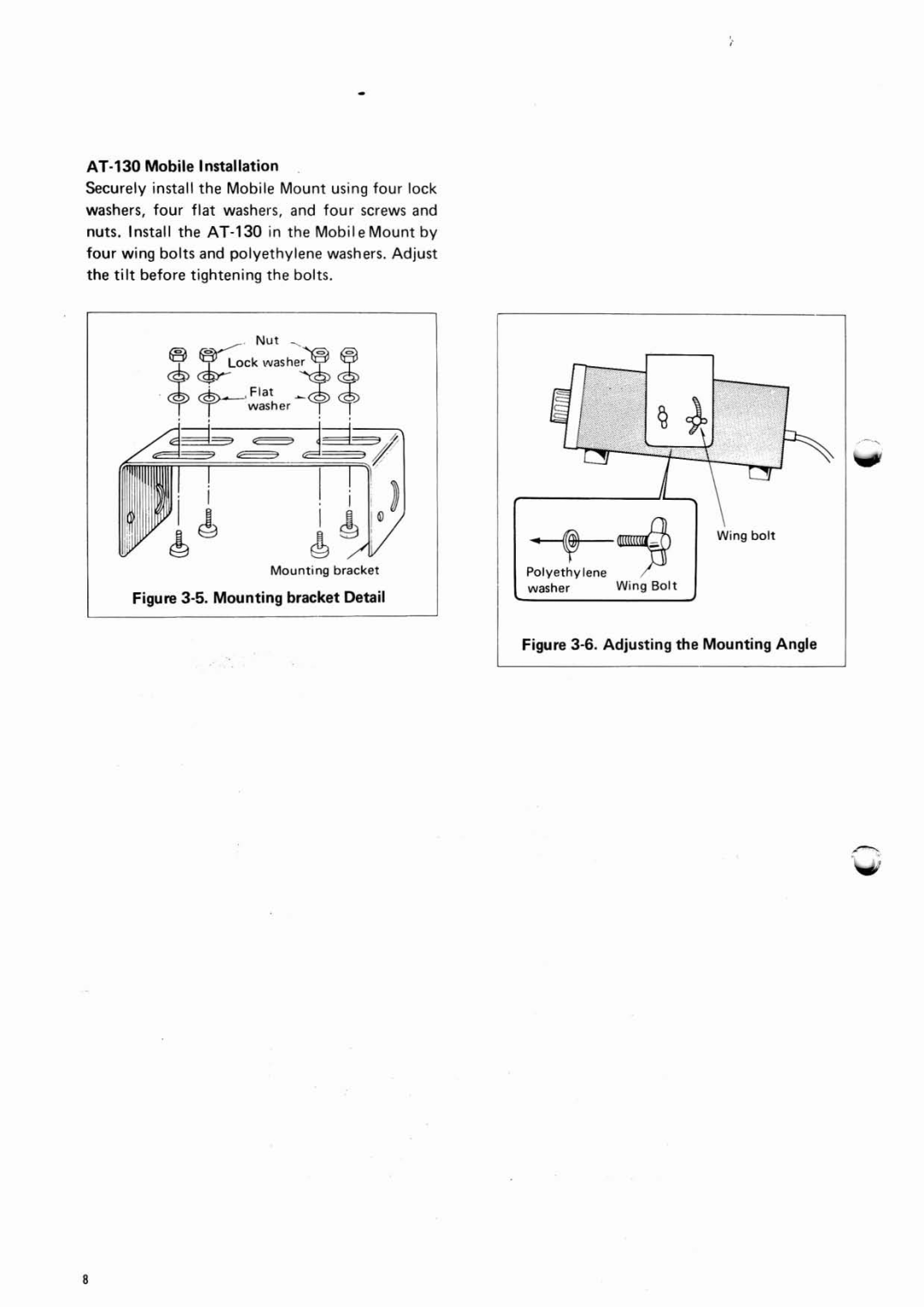 Kenwood AT-130 manual Mounting bracket Detail 