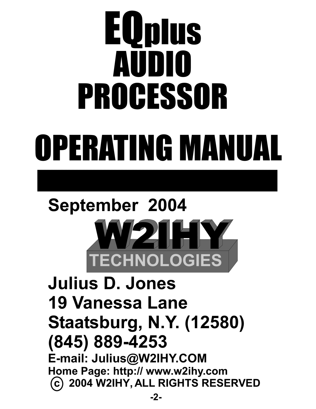 Kenwood AUDIO PROCESSOR manual W2IHY 