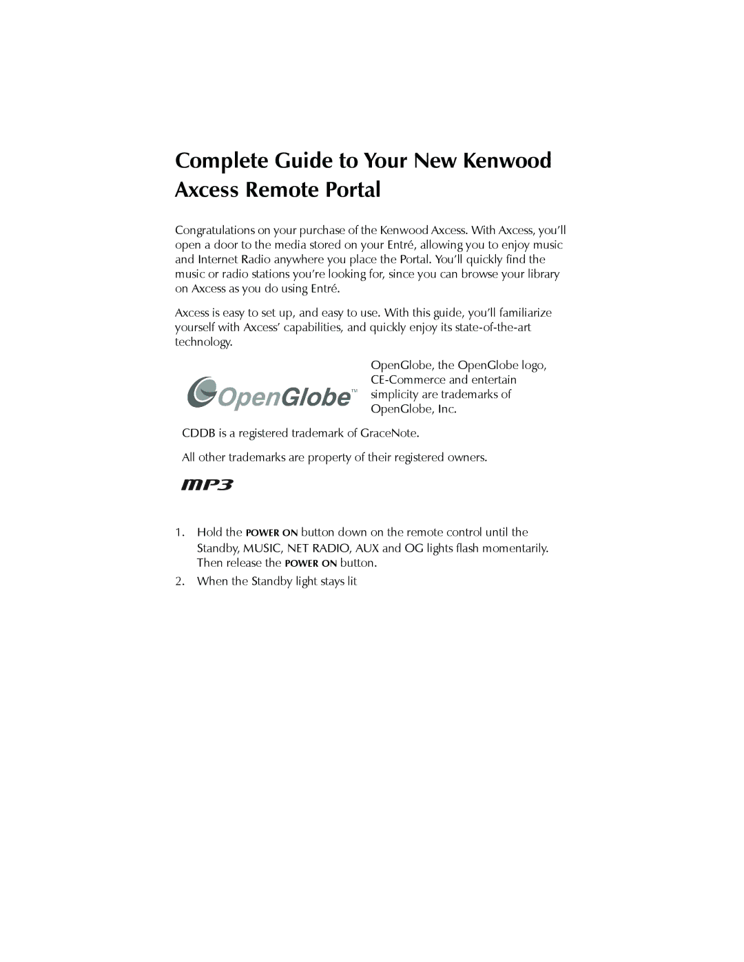 Kenwood manual Complete Guide to Your New Kenwood Axcess Remote Portal 